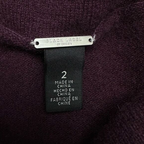 Chico’s Black Label Burgundy Cashmere Layered Pullover - Picture 9 of 10